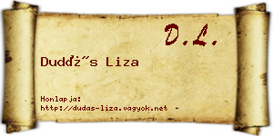 Dudás Liza névjegykártya